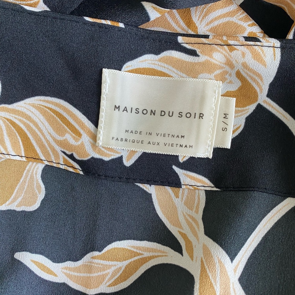 Maison Du Soir Selena Kimono S/M Black Gold Flora… - image 8